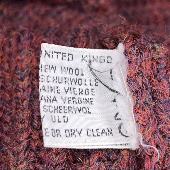 XL Vintage Kilspindie Burgundy Wool Mens Sweater Academia See Measurements Knit - Picture 14 of 14